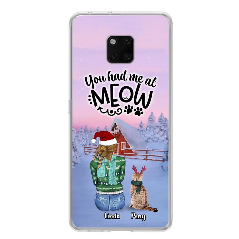 Personalized Christmas Cat Mom Phone Case - Up to 5 Cats - Christmas Gift Idea For Cat Lover - You Had Me At Meow - Case For Xiaomi, Oppo And Huawei