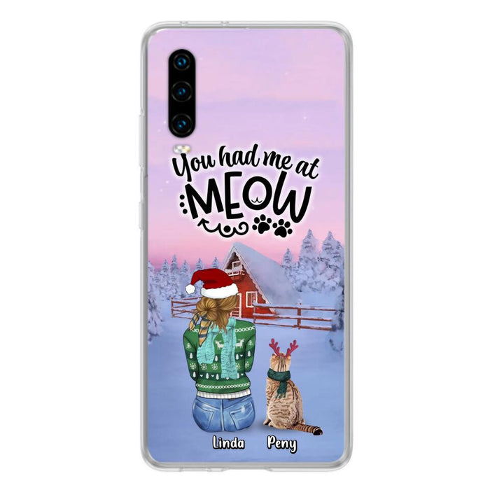 Personalized Christmas Cat Mom Phone Case - Upto 5 Cats - Christmas Gift Idea For Cat Lover - You Had Me At Meow - Case For Xiaomi, Oppo And Huawei