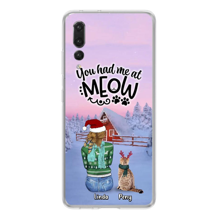 Personalized Christmas Cat Mom Phone Case - Upto 5 Cats - Christmas Gift Idea For Cat Lover - You Had Me At Meow - Case For Xiaomi, Oppo And Huawei