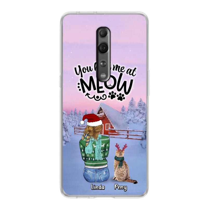 Personalized Christmas Cat Mom Phone Case - Up to 5 Cats - Christmas Gift Idea For Cat Lover - You Had Me At Meow - Case For Xiaomi, Oppo And Huawei