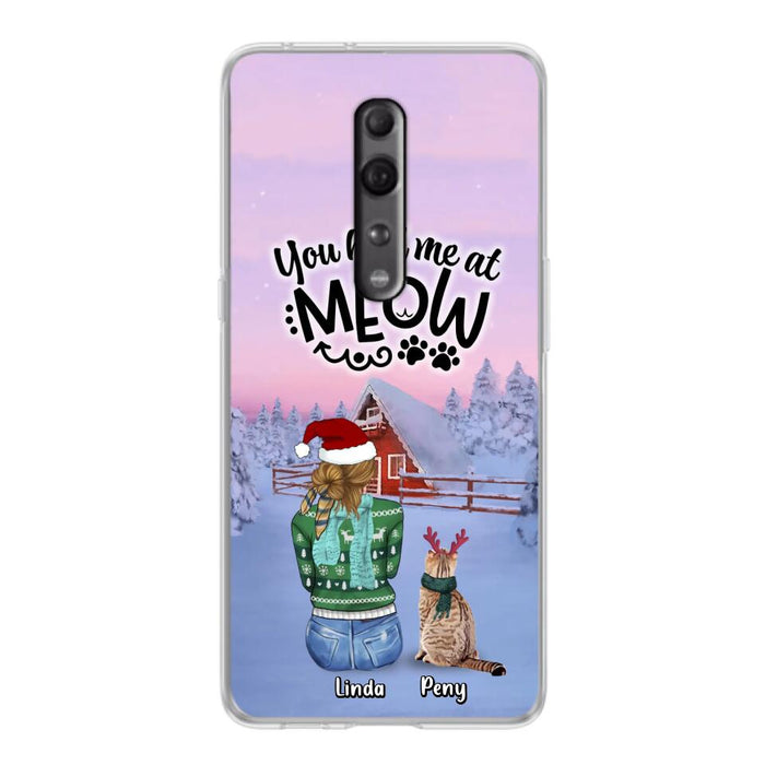 Personalized Christmas Cat Mom Phone Case - Upto 5 Cats - Christmas Gift Idea For Cat Lover - You Had Me At Meow - Case For Xiaomi, Oppo And Huawei