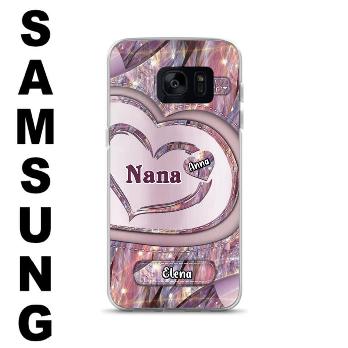 Custom Personalized Grandma With Sweet Heart Kids Phone Case  - With Up To 9 Kids - Best Gift Idea For Grandma - Cases For iPhone & Samsung