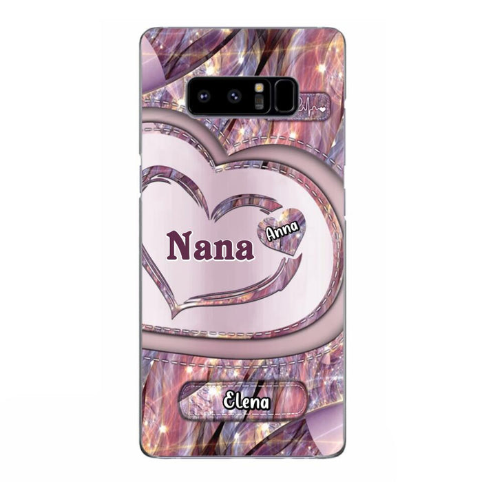 Custom Personalized Grandma With Sweet Heart Kids Phone Case  - With Up To 9 Kids - Best Gift Idea For Grandma - Cases For iPhone & Samsung