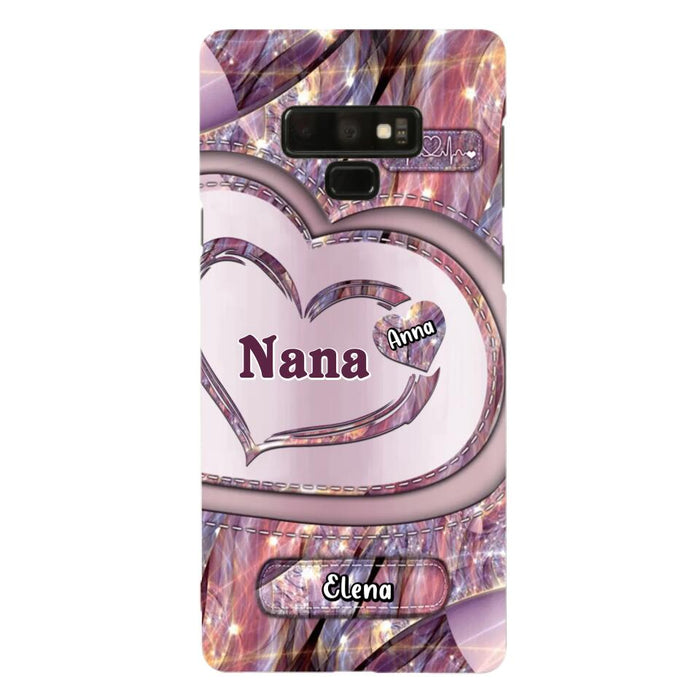 Custom Personalized Grandma With Sweet Heart Kids Phone Case  - With Up To 9 Kids - Best Gift Idea For Grandma - Cases For iPhone & Samsung