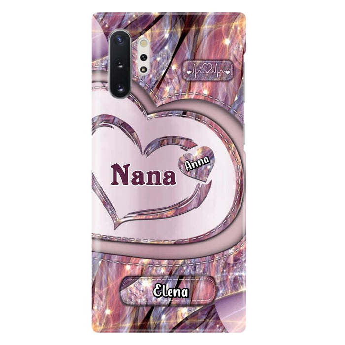 Custom Personalized Grandma With Sweet Heart Kids Phone Case  - With Up To 9 Kids - Best Gift Idea For Grandma - Cases For iPhone & Samsung