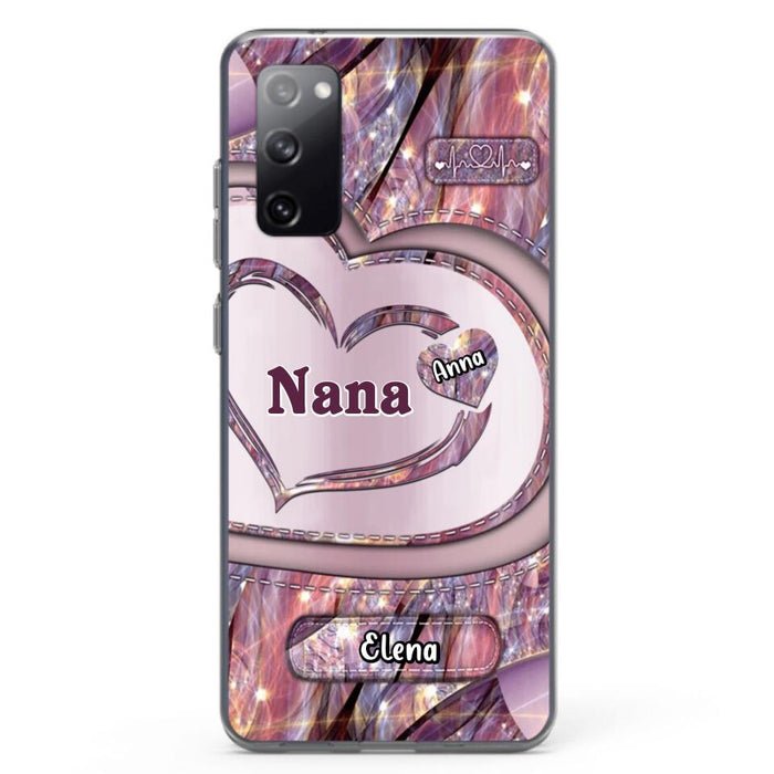 Custom Personalized Grandma With Sweet Heart Kids Phone Case  - With Up To 9 Kids - Best Gift Idea For Grandma - Cases For iPhone & Samsung