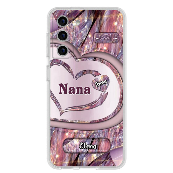 Custom Personalized Grandma With Sweet Heart Kids Phone Case  - With Up To 9 Kids - Best Gift Idea For Grandma - Cases For iPhone & Samsung