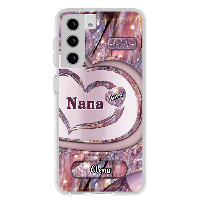 Custom Personalized Grandma With Sweet Heart Kids Phone Case  - With Up To 9 Kids - Best Gift Idea For Grandma - Cases For iPhone & Samsung