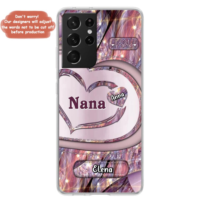 Custom Personalized Grandma With Sweet Heart Kids Phone Case  - With Up To 9 Kids - Best Gift Idea For Grandma - Cases For iPhone & Samsung