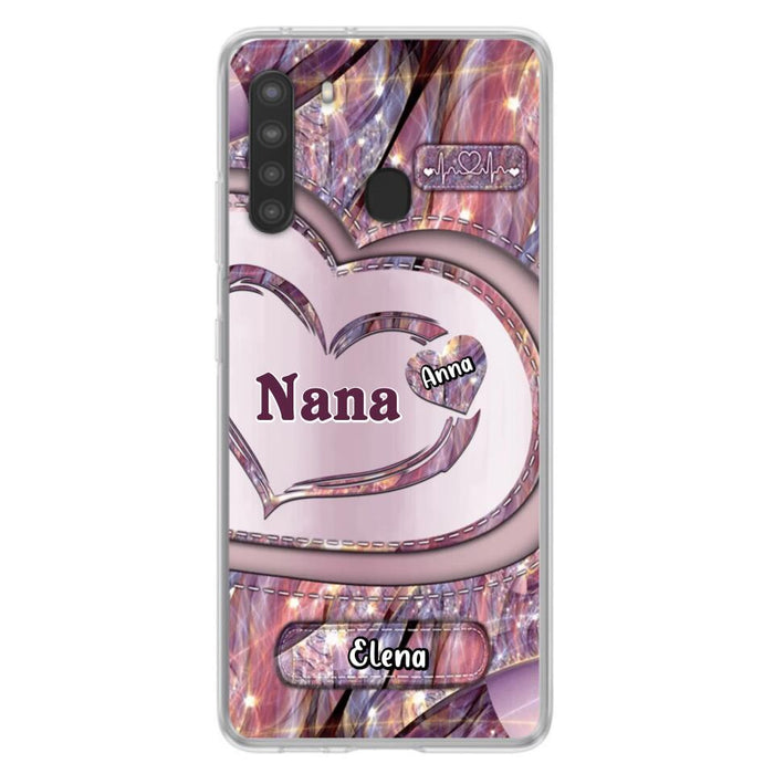 Custom Personalized Grandma With Sweet Heart Kids Phone Case  - With Up To 9 Kids - Best Gift Idea For Grandma - Cases For iPhone & Samsung