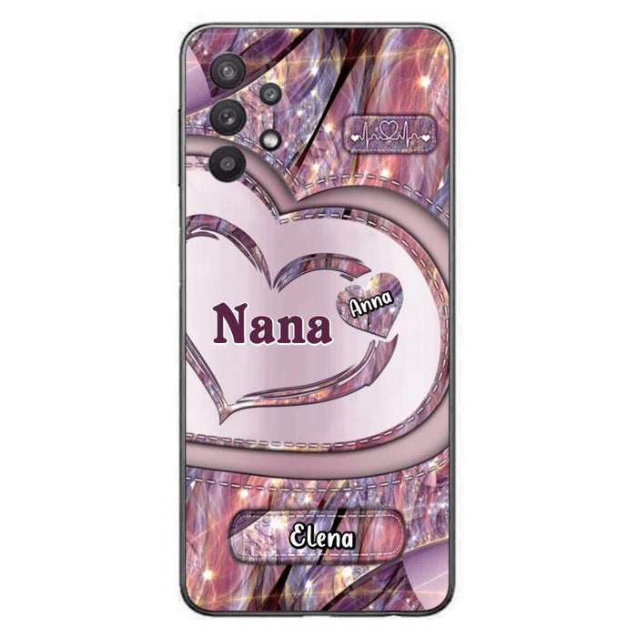 Custom Personalized Grandma With Sweet Heart Kids Phone Case  - With Up To 9 Kids - Best Gift Idea For Grandma - Cases For iPhone & Samsung