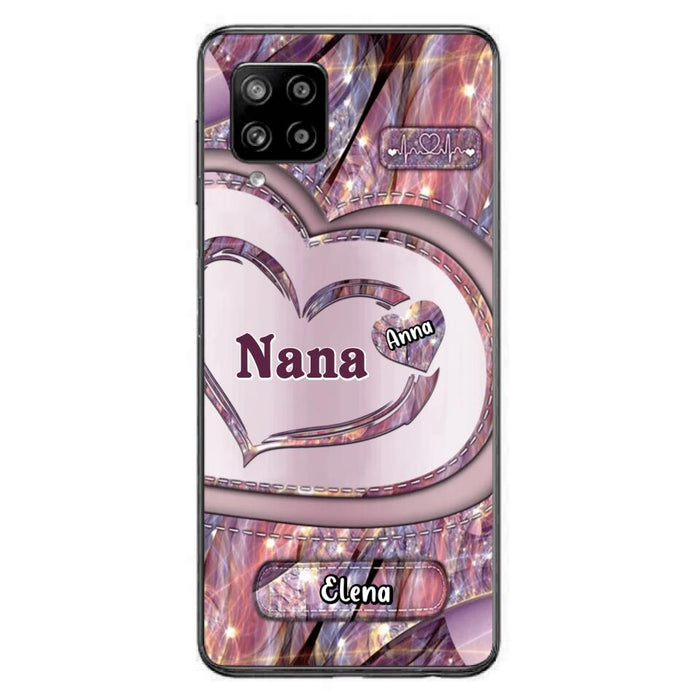 Custom Personalized Grandma With Sweet Heart Kids Phone Case  - With Up To 9 Kids - Best Gift Idea For Grandma - Cases For iPhone & Samsung