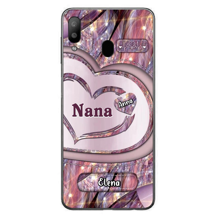 Custom Personalized Grandma With Sweet Heart Kids Phone Case  - With Up To 9 Kids - Best Gift Idea For Grandma - Cases For iPhone & Samsung