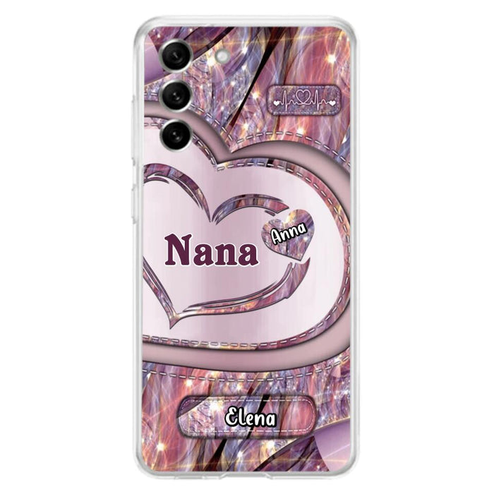 Custom Personalized Grandma With Sweet Heart Kids Phone Case  - With Up To 9 Kids - Best Gift Idea For Grandma - Cases For iPhone & Samsung