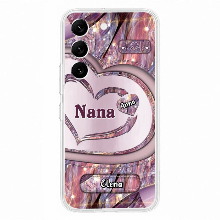 Custom Personalized Grandma With Sweet Heart Kids Phone Case  - With Up To 9 Kids - Best Gift Idea For Grandma - Cases For iPhone & Samsung