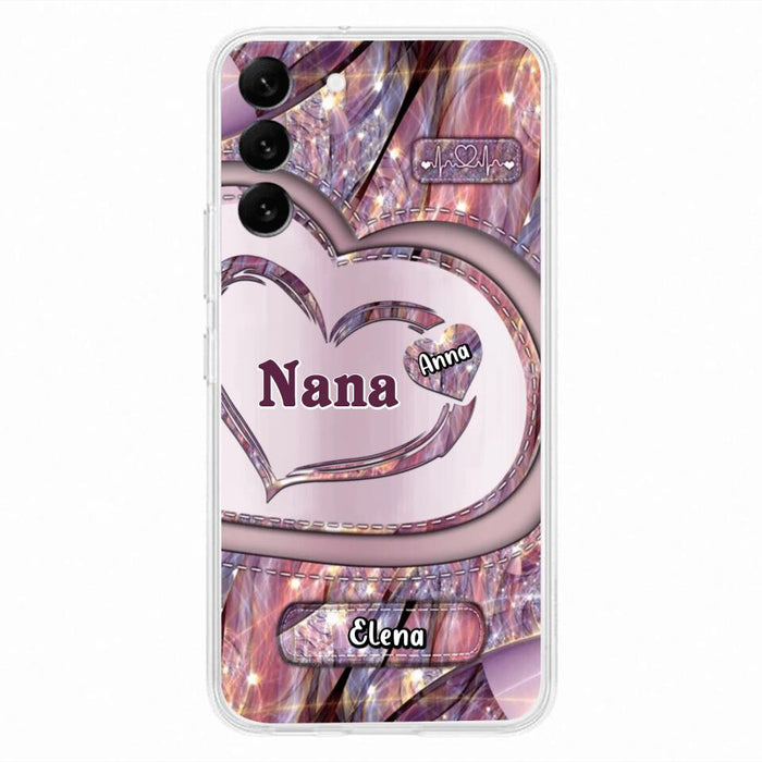 Custom Personalized Grandma With Sweet Heart Kids Phone Case  - With Up To 9 Kids - Best Gift Idea For Grandma - Cases For iPhone & Samsung