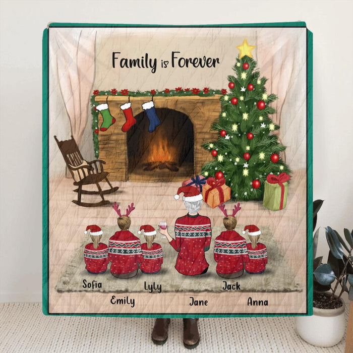 Custom Personalized Single Mom/ Dad Christmas Quilt/Fleece Blanket