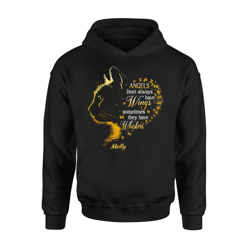 Personalized Memorial Cat Shirt/Hoodie - Memorial Gift For Loss Of Cat - Angels Don't Always Have Wings Sometimes They Have Whiskers