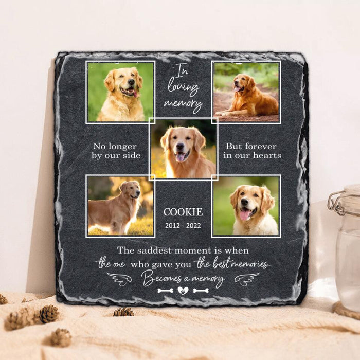 Custom Dog/Cat Photo Square Lithograph - Memorial Gift Idea For Pet Owner - We'll Hold You In Our Hearts Until We Can Hold You In Heaven