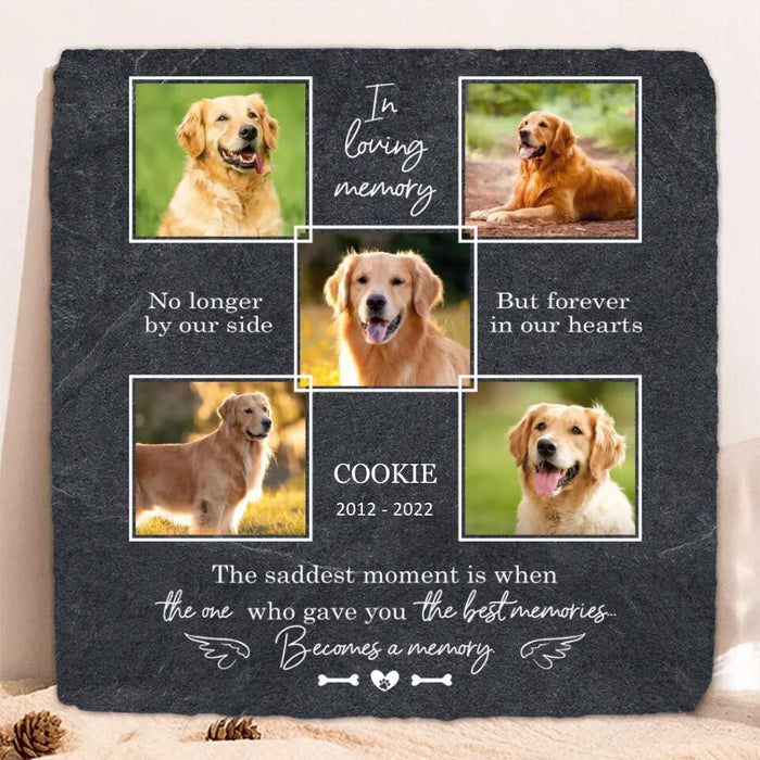 Custom Dog/Cat Photo Square Lithograph - Memorial Gift Idea For Pet Owner - We'll Hold You In Our Hearts Until We Can Hold You In Heaven