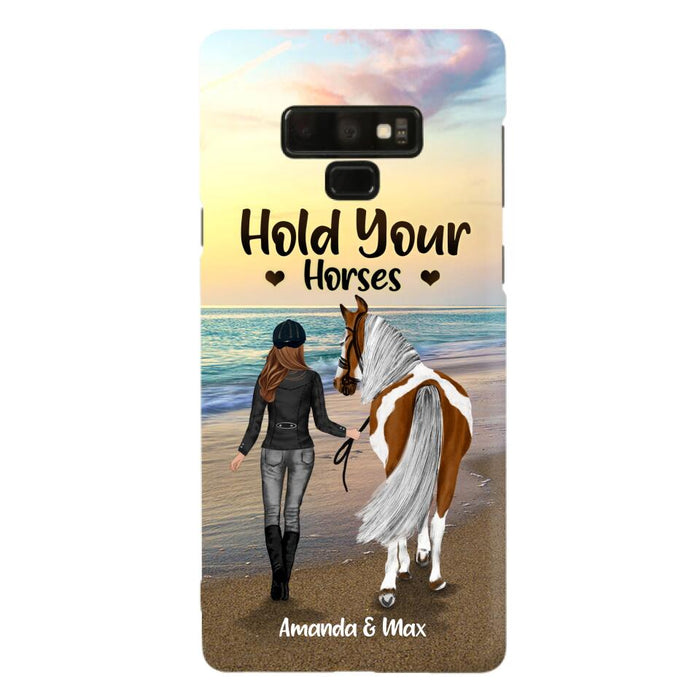 Personalized Horse Girl Phone Case - Girl with up to 2 Horses - Four Feet Move My Soul - QX6ZS1