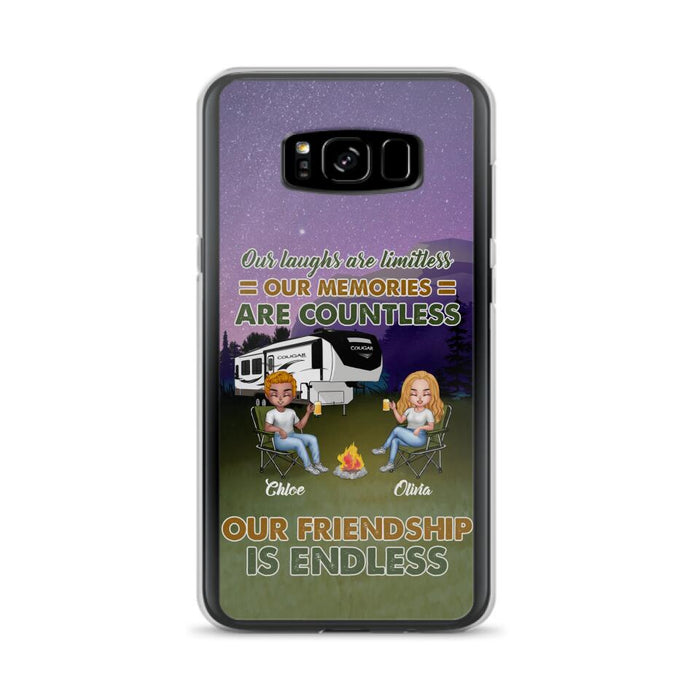 Custom Personalized Camping Friends Phone Case - Upto 4 People - Gift Idea For Friends/ Camping Lover - Life Is Better When You're Camping With Friends - Case For iPhone/Samsung