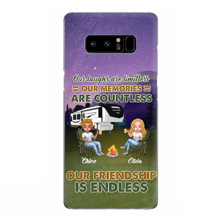 Custom Personalized Camping Friends Phone Case - Upto 4 People - Gift Idea For Friends/ Camping Lover - Life Is Better When You're Camping With Friends - Case For iPhone/Samsung