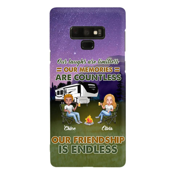 Custom Personalized Camping Friends Phone Case - Upto 4 People - Gift Idea For Friends/ Camping Lover - Life Is Better When You're Camping With Friends - Case For iPhone/Samsung