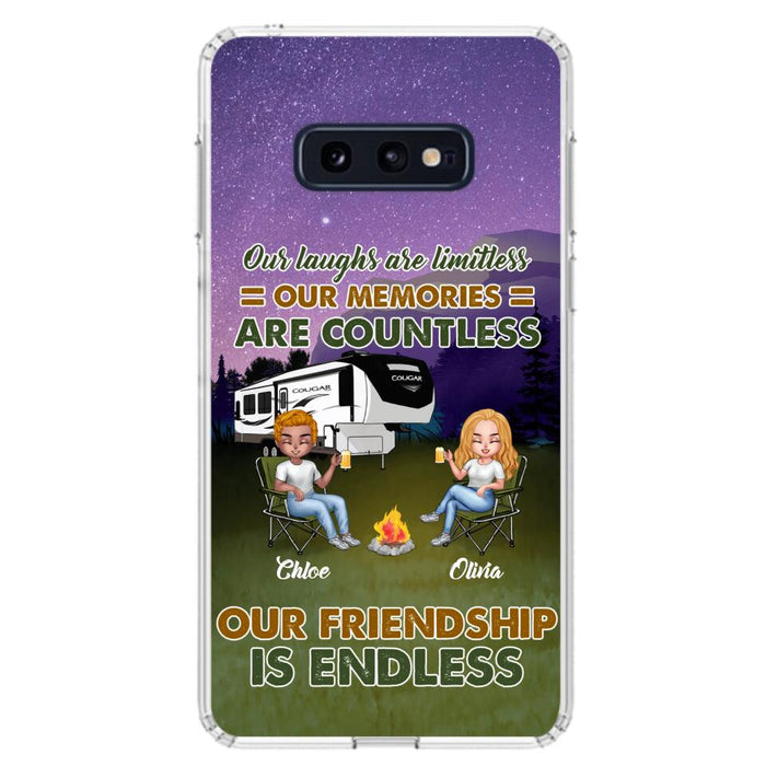 Custom Personalized Camping Friends Phone Case - Upto 4 People - Gift Idea For Friends/ Camping Lover - Life Is Better When You're Camping With Friends - Case For iPhone/Samsung