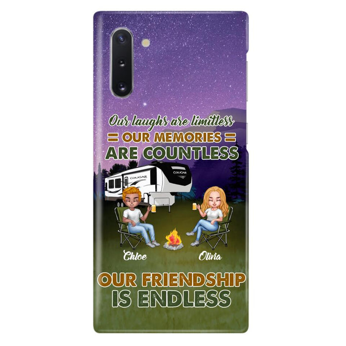 Custom Personalized Camping Friends Phone Case - Upto 4 People - Gift Idea For Friends/ Camping Lover - Life Is Better When You're Camping With Friends - Case For iPhone/Samsung