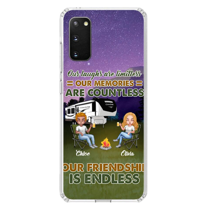 Custom Personalized Camping Friends Phone Case - Upto 4 People - Gift Idea For Friends/ Camping Lover - Life Is Better When You're Camping With Friends - Case For iPhone/Samsung