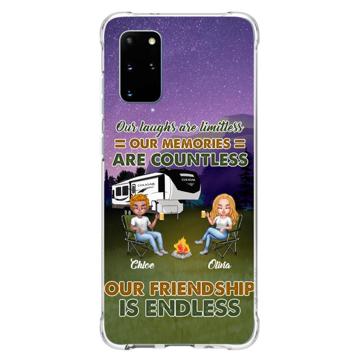 Custom Personalized Camping Friends Phone Case - Upto 4 People - Gift Idea For Friends/ Camping Lover - Life Is Better When You're Camping With Friends - Case For iPhone/Samsung