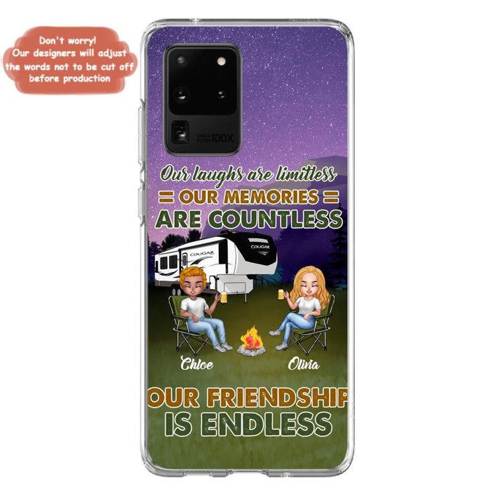 Custom Personalized Camping Friends Phone Case - Upto 4 People - Gift Idea For Friends/ Camping Lover - Life Is Better When You're Camping With Friends - Case For iPhone/Samsung