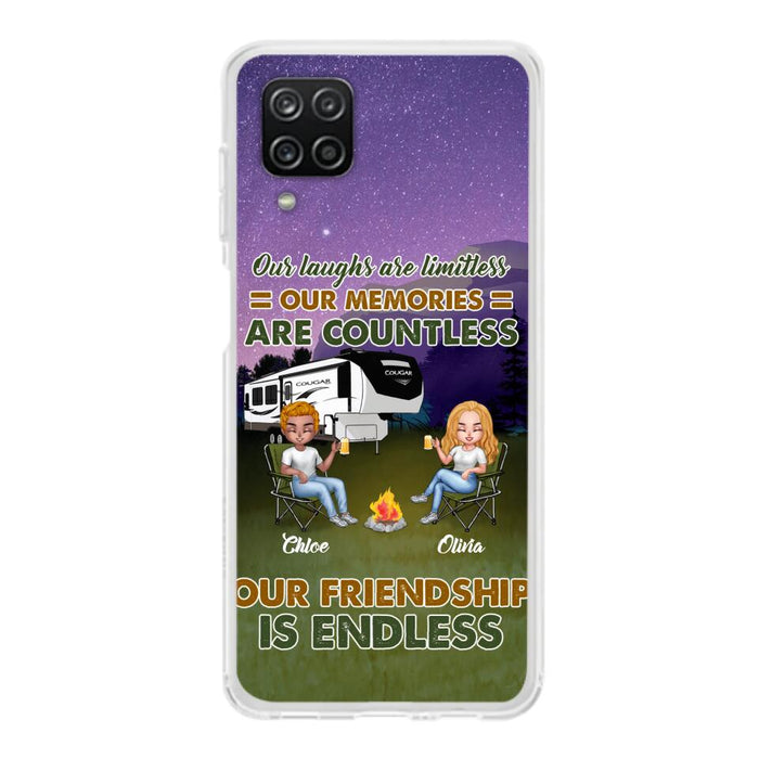 Custom Personalized Camping Friends Phone Case - Upto 4 People - Gift Idea For Friends/ Camping Lover - Life Is Better When You're Camping With Friends - Case For iPhone/Samsung