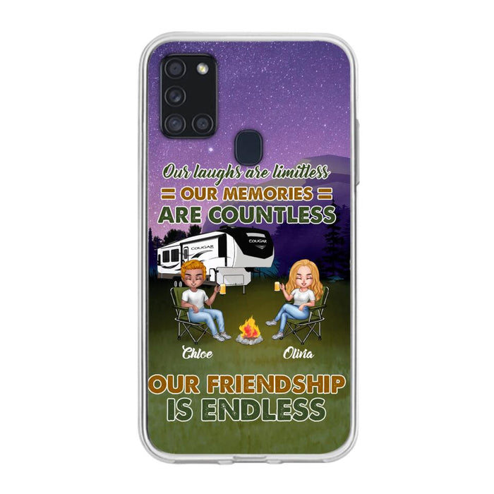 Custom Personalized Camping Friends Phone Case - Upto 4 People - Gift Idea For Friends/ Camping Lover - Life Is Better When You're Camping With Friends - Case For iPhone/Samsung