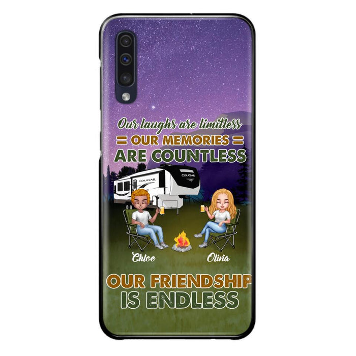 Custom Personalized Camping Friends Phone Case - Upto 4 People - Gift Idea For Friends/ Camping Lover - Life Is Better When You're Camping With Friends - Case For iPhone/Samsung