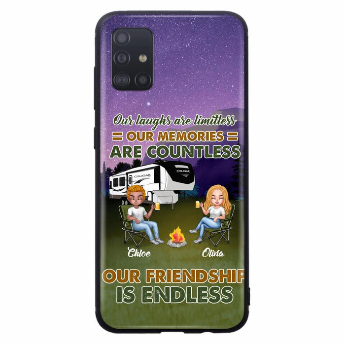 Custom Personalized Camping Friends Phone Case - Upto 4 People - Gift Idea For Friends/ Camping Lover - Life Is Better When You're Camping With Friends - Case For iPhone/Samsung