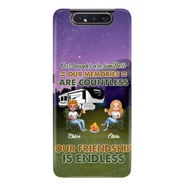 Custom Personalized Camping Friends Phone Case - Upto 4 People - Gift Idea For Friends/ Camping Lover - Life Is Better When You're Camping With Friends - Case For iPhone/Samsung