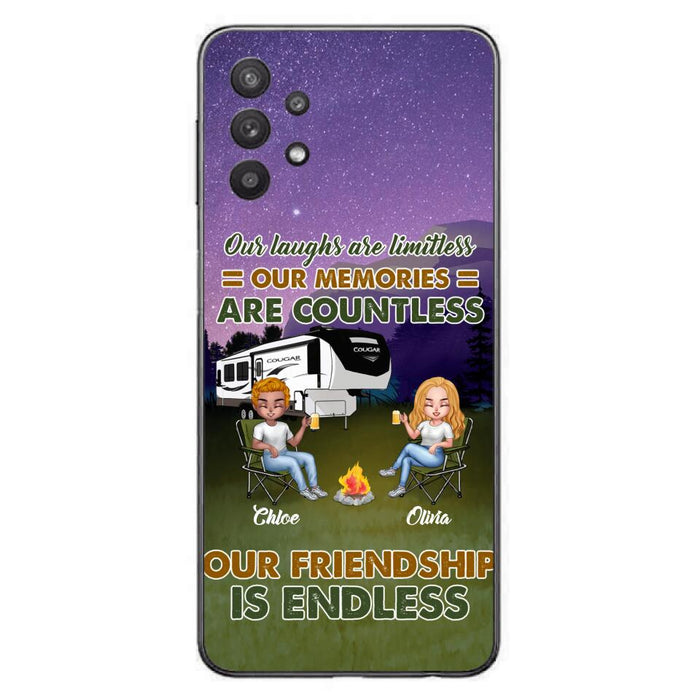 Custom Personalized Camping Friends Phone Case - Upto 4 People - Gift Idea For Friends/ Camping Lover - Life Is Better When You're Camping With Friends - Case For iPhone/Samsung