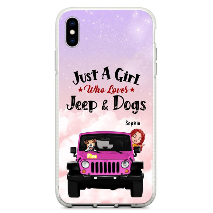 Custom Personalized Dog Mom & Off-road Phone Case- Up to 5 Dogs - Best Gift For Dog Lovers/Mother's Day - Just A Girl - Cases For iPhone And Samsung