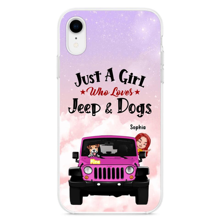 Custom Personalized Dog Mom & Off-road Phone Case- Up to 5 Dogs - Best Gift For Dog Lovers/Mother's Day - Just A Girl - Cases For iPhone And Samsung