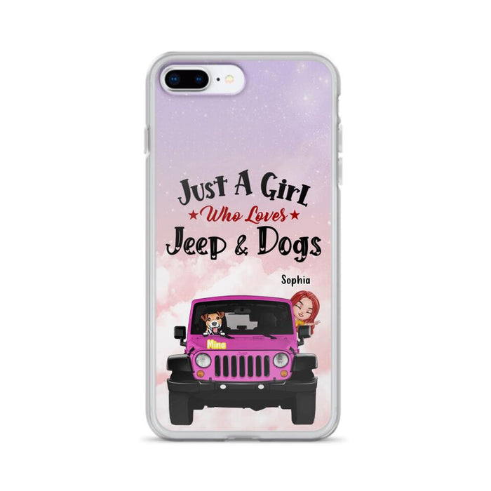 Custom Personalized Dog Mom & Off-road Phone Case- Up to 5 Dogs - Best Gift For Dog Lovers/Mother's Day - Just A Girl - Cases For iPhone And Samsung