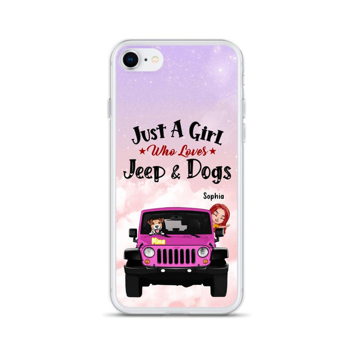 Custom Personalized Dog Mom & Off-road Phone Case- Up to 5 Dogs - Best Gift For Dog Lovers/Mother's Day - Just A Girl - Cases For iPhone And Samsung