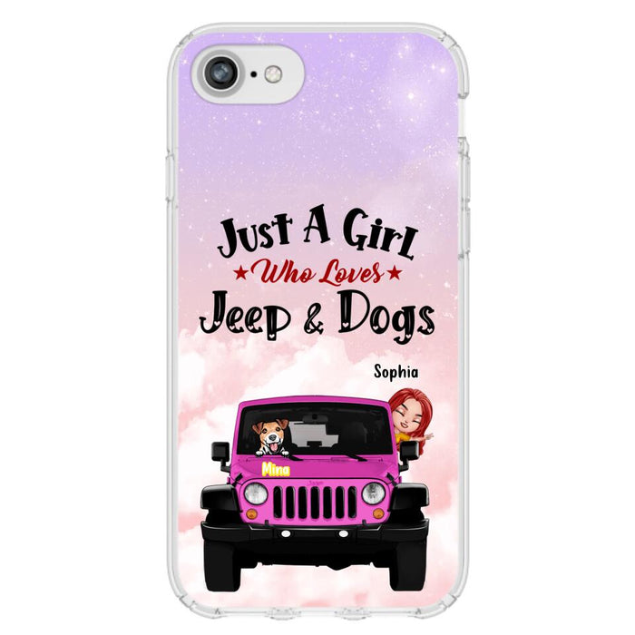 Custom Personalized Dog Mom & Off-road Phone Case- Up to 5 Dogs - Best Gift For Dog Lovers/Mother's Day - Just A Girl - Cases For iPhone And Samsung