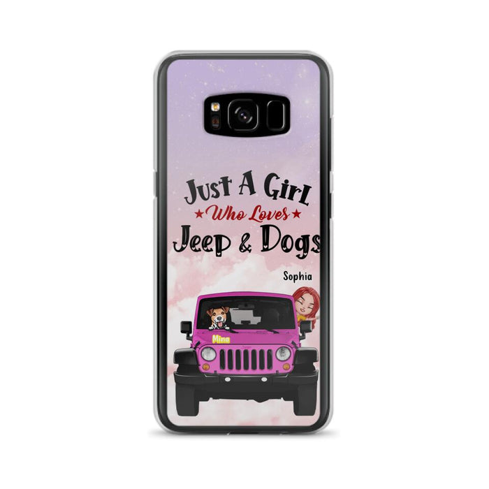 Custom Personalized Dog Mom & Off-road Phone Case- Up to 5 Dogs - Best Gift For Dog Lovers/Mother's Day - Just A Girl - Cases For iPhone And Samsung