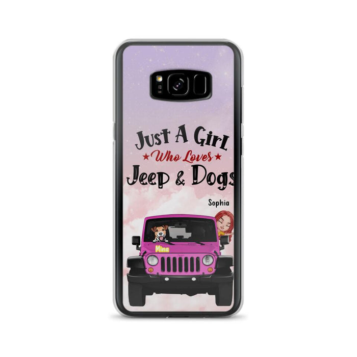 Custom Personalized Dog Mom & Off-road Phone Case- Up to 5 Dogs - Best Gift For Dog Lovers/Mother's Day - Just A Girl - Cases For iPhone And Samsung