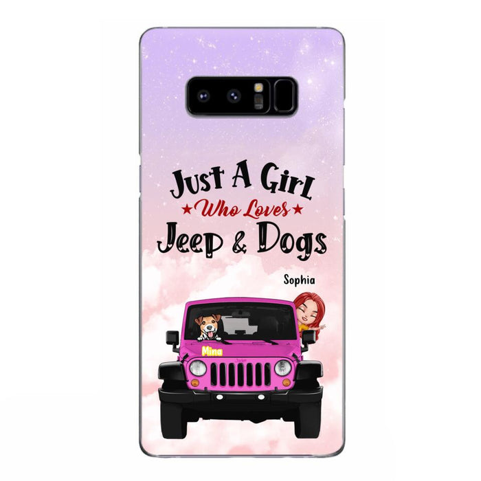 Custom Personalized Dog Mom & Off-road Phone Case- Up to 5 Dogs - Best Gift For Dog Lovers/Mother's Day - Just A Girl - Cases For iPhone And Samsung