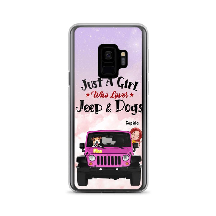 Custom Personalized Dog Mom & Off-road Phone Case- Up to 5 Dogs - Best Gift For Dog Lovers/Mother's Day - Just A Girl - Cases For iPhone And Samsung