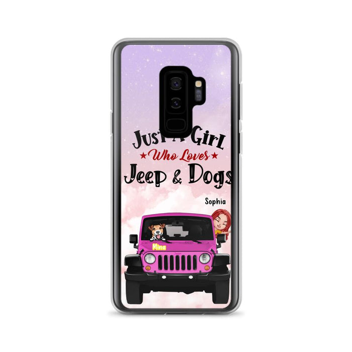 Custom Personalized Dog Mom & Off-road Phone Case- Up to 5 Dogs - Best Gift For Dog Lovers/Mother's Day - Just A Girl - Cases For iPhone And Samsung