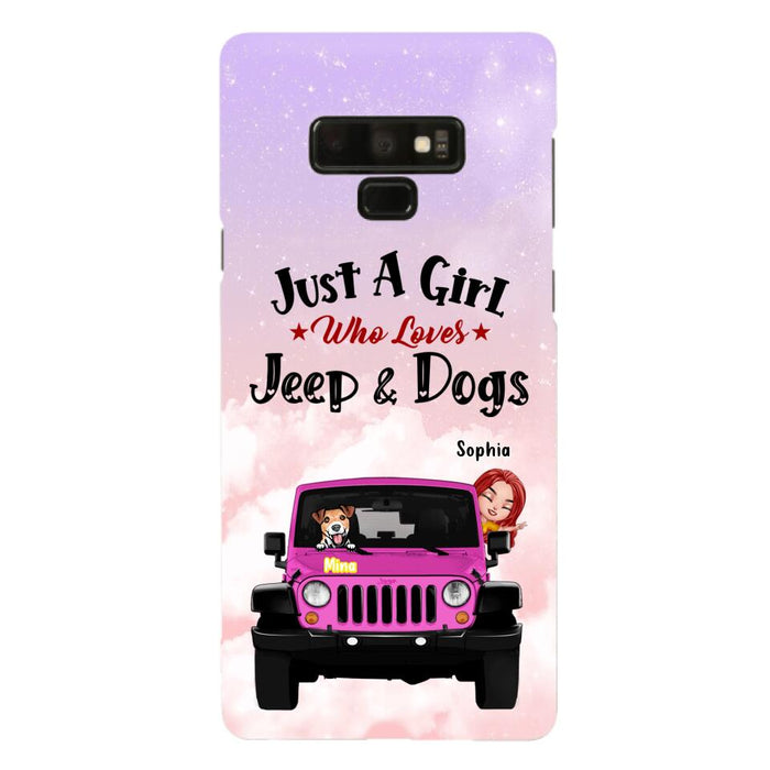 Custom Personalized Dog Mom & Off-road Phone Case- Up to 5 Dogs - Best Gift For Dog Lovers/Mother's Day - Just A Girl - Cases For iPhone And Samsung